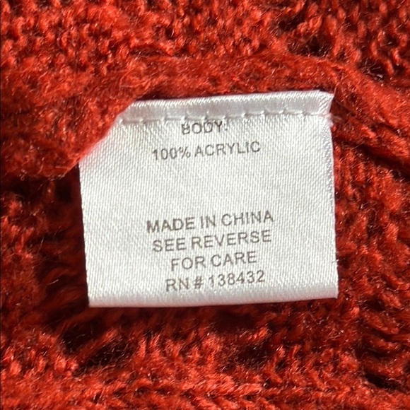 Modcloth Orange Crew Neck Sweater with Lace Detail - Picture 7 of 8